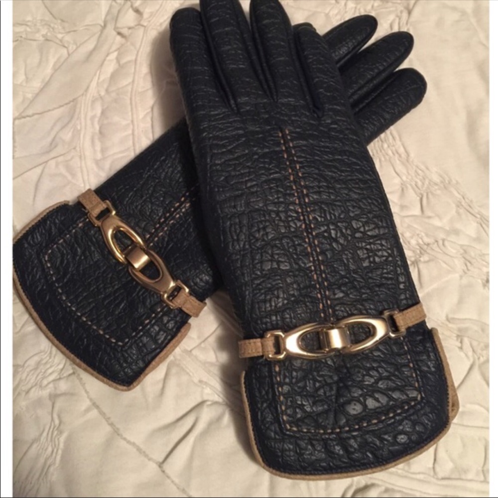 Navy Aris snuggler fleece lined gloves